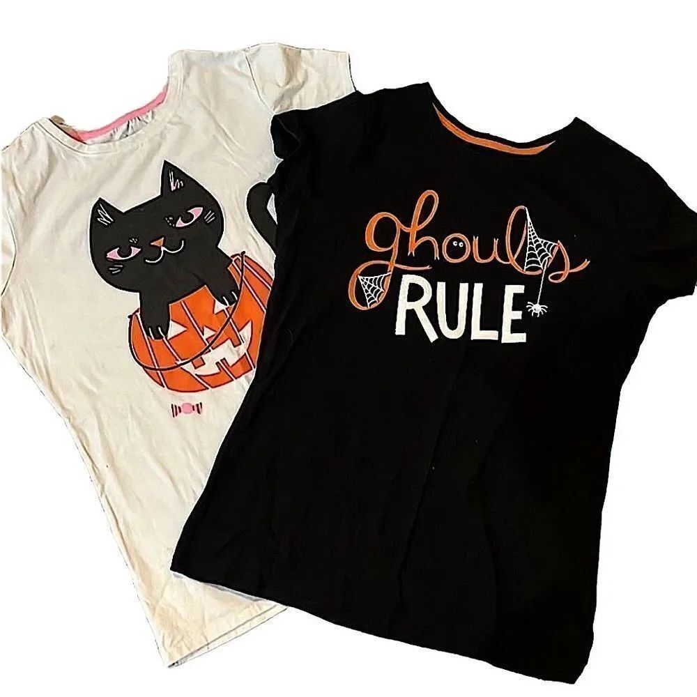 🌴 Cat & Jack Halloween T-Shirt XL/14-16 Black or White